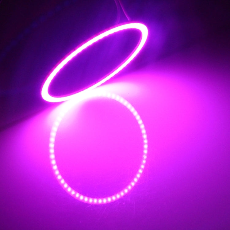 80mm 5W 180LM ดวงตาแองเจิลวงกลมไฟหน้ารถ COB ไฟ LED สำหรับยานพาหนะ, DC 12-24V, 80mm Pink Light, 80mm Green Light, 80mm Red Light