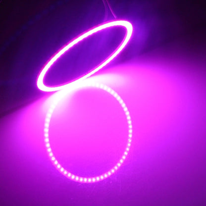 80mm 5W 180LM ดวงตาแองเจิลวงกลมไฟหน้ารถ COB ไฟ LED สำหรับยานพาหนะ, DC 12-24V, 80mm Pink Light, 80mm Green Light, 80mm Red Light