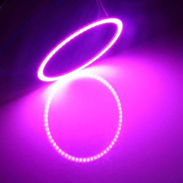 80mm 5W 180LM ดวงตาแองเจิลวงกลมไฟหน้ารถ COB ไฟ LED สำหรับยานพาหนะ, DC 12-24V, 80mm Pink Light, 80mm Green Light, 80mm Red Light