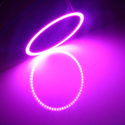 80mm 5W 180LM ดวงตาแองเจิลวงกลมไฟหน้ารถ COB ไฟ LED สำหรับยานพาหนะ, DC 12-24V, 80mm Pink Light, 80mm Green Light, 80mm Red Light