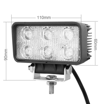 LML-1518 18W 1260-1350LM Epistar 6 LED สีขาว 30 องศา Spot Beam ไฟ LED รถยนต์กันน้ำ IP67, DC 10-30V, Spot Light+18W 1350LM