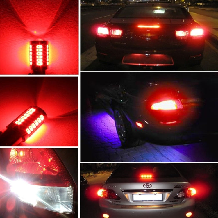2PCS 1157/BAY15D 16.5W 1155LM 630-660nm 33 LED SMD 5630 สีแดงรถไฟเบรคหลอดไฟสำหรับยานพาหนะ,DC12V, 1157