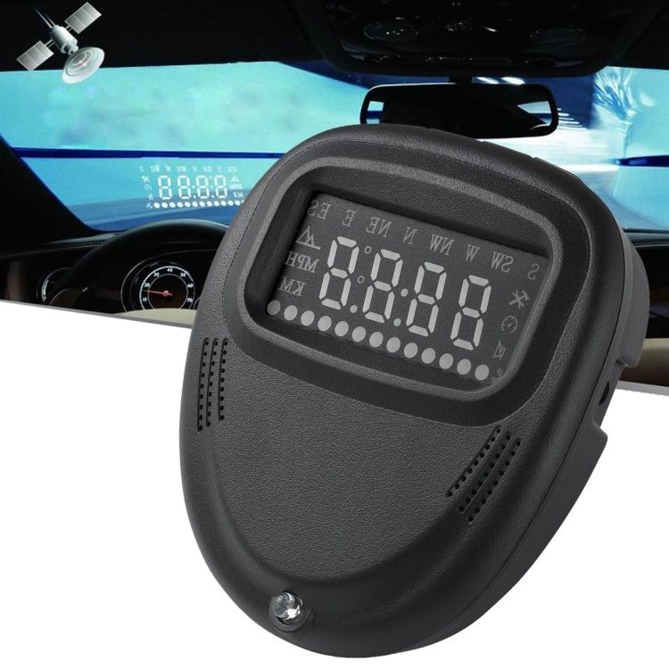 A1 2.0 นิ้วรถ GPS HUD Head Up Display ระบบรักษาความปลอดภัยที่ติดตั้งในยานพาหนะ, รองรับความเร็ว & เวลาจริง & ระดับความสูง & สัญญาณเตือนความเร็วสูง & เข็มทิศ & MPH & การนอนหลับอัตโนมัติ & KM และสัญญาณดาวเทียม, A1