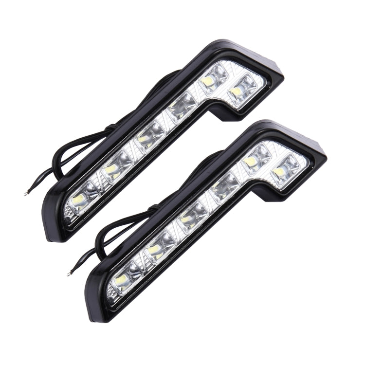 2 ชิ้นพลังงานสูงรถแสงสีขาว 6 SMD 5050 LED ไฟวิ่งกลางวันสำหรับรถยนต์