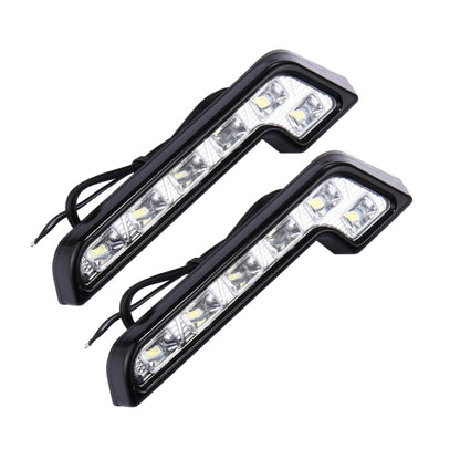 2 ชิ้นพลังงานสูงรถแสงสีขาว 6 SMD 5050 LED ไฟวิ่งกลางวันสำหรับรถยนต์
