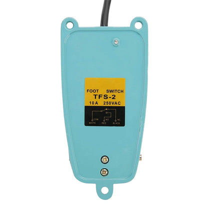 TFS-105 AC 250V 10A สวิตช์เหยียบเท้าเหยียบโลหะกันลื่น, ความยาวสายเคเบิล: 90 ซม., TFS-105
