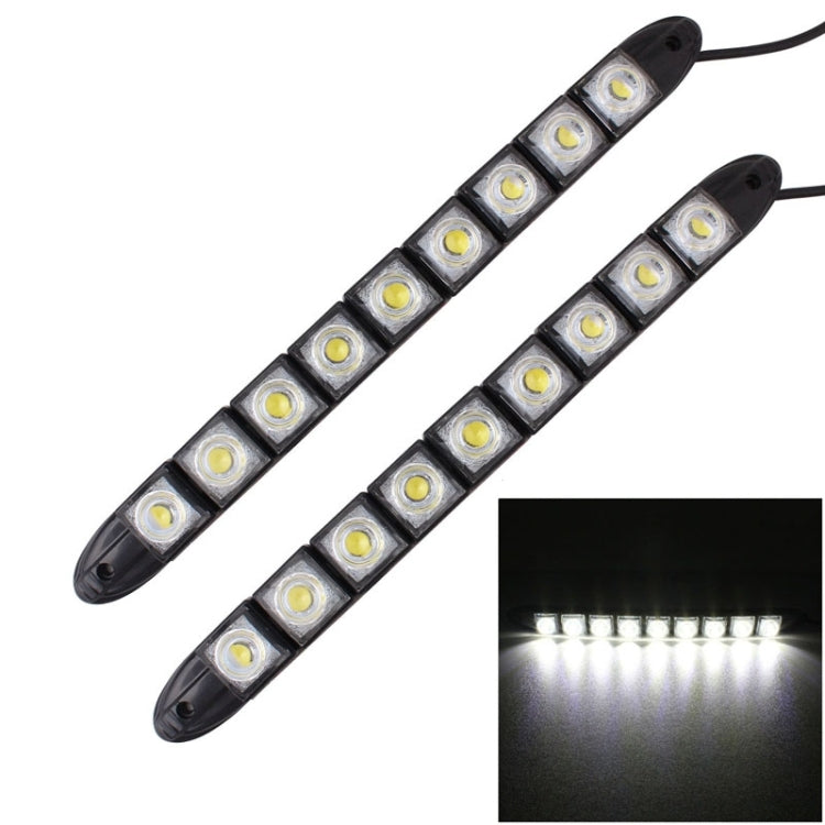 2 ชิ้น 4.5 วัตต์ 9 LED SMD 5050 งูแบบยืดหยุ่น LED รถไฟวิ่งกลางวัน, DC 12V, 4.5W