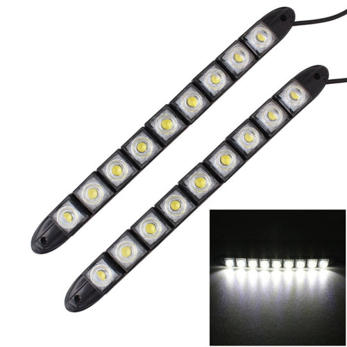 2 ชิ้น 4.5 วัตต์ 9 LED SMD 5050 งูแบบยืดหยุ่น LED รถไฟวิ่งกลางวัน, DC 12V, 4.5W