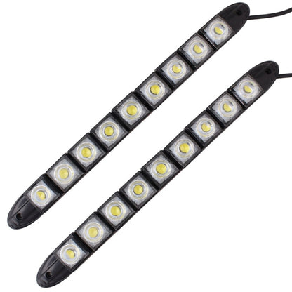 2 ชิ้น 4.5 วัตต์ 9 LED SMD 5050 งูแบบยืดหยุ่น LED รถไฟวิ่งกลางวัน, DC 12V, 4.5W