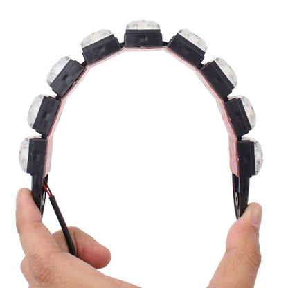 2 ชิ้น 4.5 วัตต์ 9 LED SMD 5050 งูแบบยืดหยุ่น LED รถไฟวิ่งกลางวัน, DC 12V, 4.5W