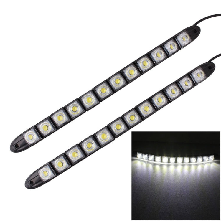 2 ชิ้น 6 วัตต์ 12 LED SMD 5050 งูยืดหยุ่น LED รถไฟวิ่งกลางวัน, DC 12V, 6W