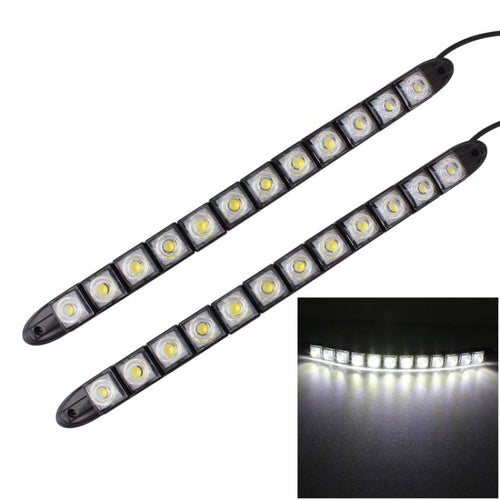 2 ชิ้น 6 วัตต์ 12 LED SMD 5050 งูยืดหยุ่น LED รถไฟวิ่งกลางวัน, DC 12V, 6W