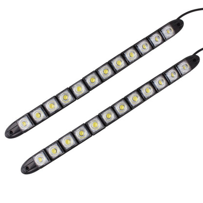 2 ชิ้น 6 วัตต์ 12 LED SMD 5050 งูยืดหยุ่น LED รถไฟวิ่งกลางวัน, DC 12V, 6W