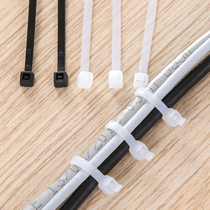 500 ชิ้น 3x150 มิลลิเมตร Self-Locking Nylon Cable Wire Zip Ties, 3mm x 150mm White