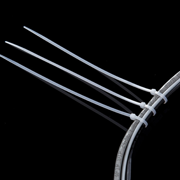 500 ชิ้น 3x150 มิลลิเมตร Self-Locking Nylon Cable Wire Zip Ties, 3mm x 150mm White