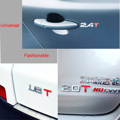 3D Universal Decal โลหะโครเมี่ยมรถป้ายสัญลักษณ์สติ๊กเกอร์รถพ่วงแก๊ส Displacement Identification, ขนาด: 8.5x2.5 ซม., 1.6T, 1.8T, 2.0T, 2.5T, 2.8T, 3.0T