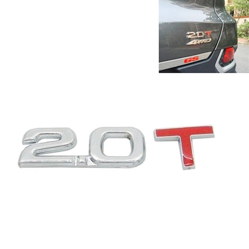3D Universal Decal โลหะโครเมี่ยมรถป้ายสัญลักษณ์สติ๊กเกอร์รถพ่วงแก๊ส Displacement Identification, ขนาด: 8.5x2.5 ซม., 1.6T, 1.8T, 2.0T, 2.5T, 2.8T, 3.0T
