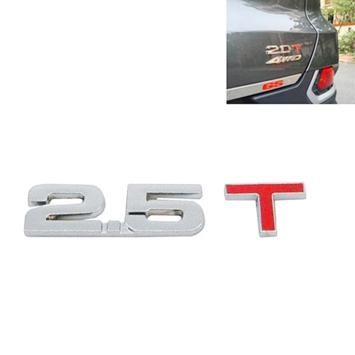 3D Universal Decal โลหะโครเมี่ยมรถป้ายสัญลักษณ์สติ๊กเกอร์รถพ่วงแก๊ส Displacement Identification, ขนาด: 8.5x2.5 ซม., 1.6T, 1.8T, 2.0T, 2.5T, 2.8T, 3.0T