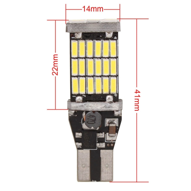 2 ชิ้น T15 W16W 9 วัตต์ 450LM แสงสีขาว 45 LED 4014 SMD ไฟเบรกรถย้อนกลับโคมไฟที่จอดรถหลอดไฟ, DC 12 โวลต์, T15