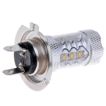 2 ชิ้น H7 800 ลูเมน 80 วัตต์ 16-3535-LEDs 6000K แสงสีขาวรถ LED ไฟตัดหมอก, DC 12-24V, H7 80W