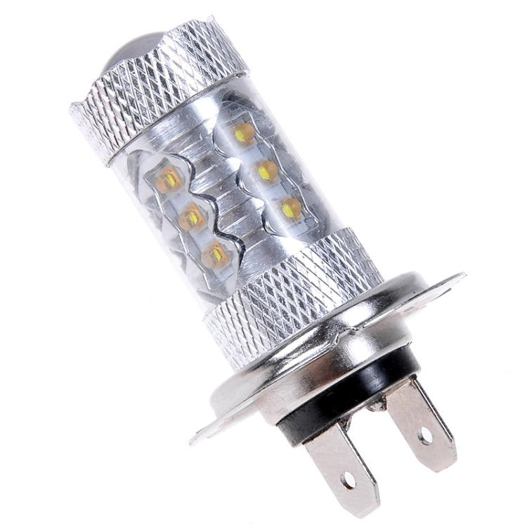2 ชิ้น H7 800 ลูเมน 80 วัตต์ 16-3535-LEDs 6000K แสงสีขาวรถ LED ไฟตัดหมอก, DC 12-24V, H7 80W