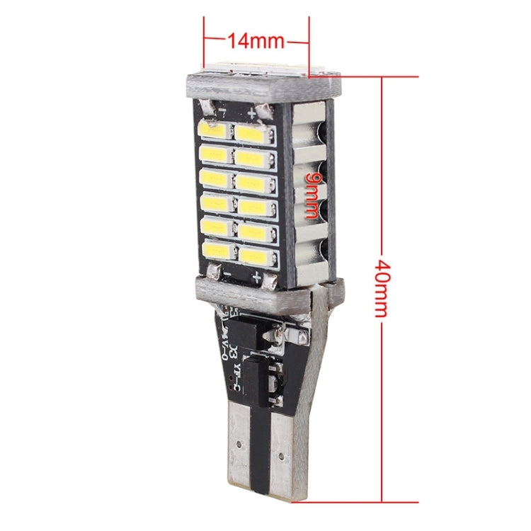 2 ชิ้น T15 6 วัตต์ 30-SMD 4014 6500 พัน 900LM แสงสีขาวถอดรหัสปราศจากข้อผิดพลาด LED รถสำรองโคมไฟ, 30-SMD 4014
