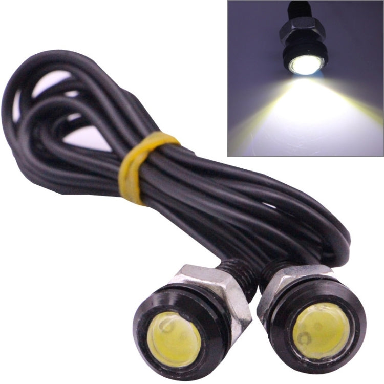2 ชิ้น 2x 2 วัตต์กันน้ำ Eagle Eye Light ไฟ LED สีขาวสำหรับยานพาหนะความยาวสายเคเบิล: 60 ซม