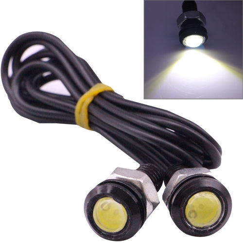 2 ชิ้น 2x 2 วัตต์กันน้ำ Eagle Eye Light ไฟ LED สีขาวสำหรับยานพาหนะความยาวสายเคเบิล: 60 ซม