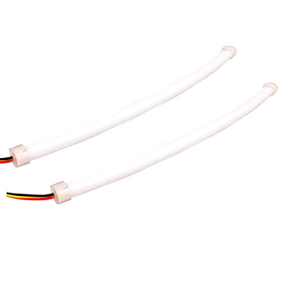 2 ชิ้น 4.5 วัตต์ 270LM 6500K 597-577nm สีขาว + สีเหลืองสาย LED หลอดไฟวิ่งกลางวัน DRL โคมไฟพวงมาลัย, DC12V, ความยาวหลอดไฟ: 45 ซม., 4.5W 270LM