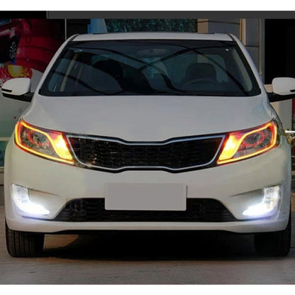2 ชิ้น 6 วัตต์ 360LM 6500K 597-577nm สีขาว + สีเหลืองสาย LED หลอดไฟวิ่งกลางวัน DRL โคมไฟพวงมาลัย, DC12V, ความยาวหลอดไฟ: 60 ซม., 6W 360LM