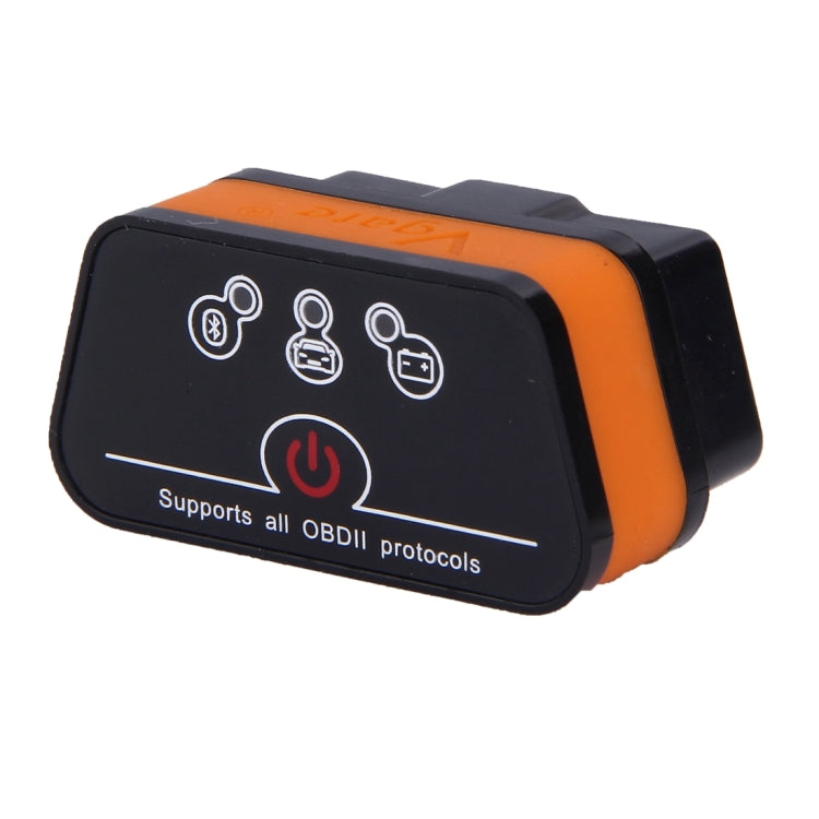 Vgate iCar II Super Mini ELM327 OBDII Bluetooth V3.0 เครื่องมือสแกนเนอร์รถยนต์, รองรับระบบปฏิบัติการ Android, รองรับโปรโตคอล OBDII ทั้งหมด, Bluetooth V3.0 Orange + Black