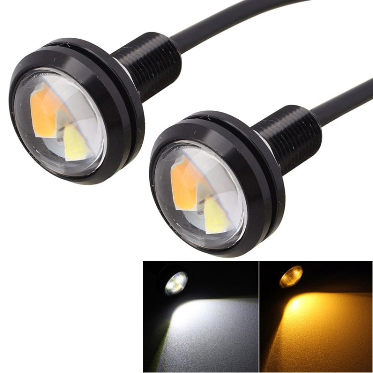 2 ชิ้น 22.5 มิลลิเมตร 2 วัตต์ 200LM สีขาว + แสงสีเหลือง 4 LED SMD 5630 Eagle Eye รถพวงมาลัยไฟวิ่งกลางวัน, 0