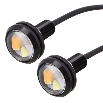 2 ชิ้น 22.5 มิลลิเมตร 2 วัตต์ 200LM สีขาว + แสงสีเหลือง 4 LED SMD 5630 Eagle Eye รถพวงมาลัยไฟวิ่งกลางวัน, 0
