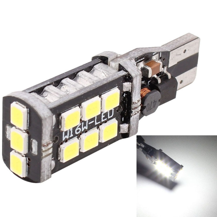 2 ชิ้น T15 3 วัตต์ LED สีขาว 300LM SMD 2835 ไฟตัดหมอกหลังรถยนต์ / ไฟสำรองสำหรับรถยนต์ DC 12V, T15+3W 300LM/6500K