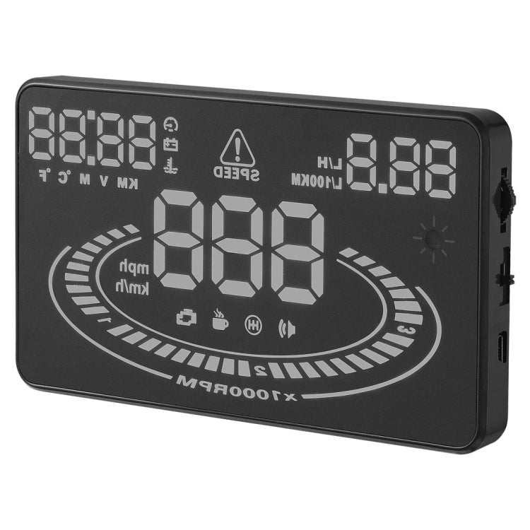 E300 5.5 นิ้วรถยนต์ OBDII / EUOBD HUD ติดตั้งบนรถ Head Up Display ระบบรักษาความปลอดภัย, รองรับความเร็วและการใช้น้ำมันเชื้อเพลิง, สัญญาณเตือน Overspeed, การสิ้นเปลืองน้ำมันเชื้อเพลิง, อุณหภูมิของน้ำ ฯลฯ, E300