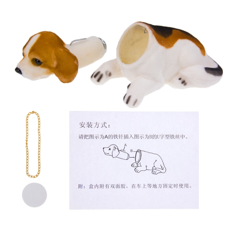 Universal รถบรรทุก Lucky Beagle Dog ตุ๊กตาเขย่าหัวเครื่องประดับตกแต่งรถของเล่น Piggy Bank พร้อมเทปสองด้าน, Lucky Beagle