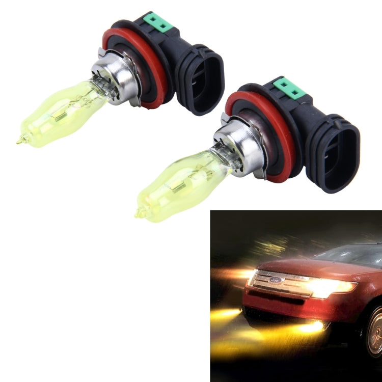 2 X H11 HOD หลอดฮาโลเจน 12V 100W 2400 LM 3500K ไฟหน้าสีเหลือง, H11