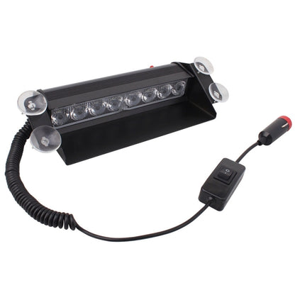 8W 800LM 8-LED 3 โหมดปรับมุมรถ Strobe Flash Dash ไฟฉุกเฉินไฟเตือนพร้อม Suckers, DC 12V, White + Red, White + Yellow