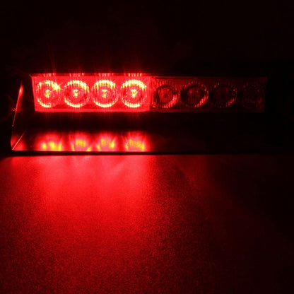 8W 800LM 8-LED 3 โหมดปรับมุมรถ Strobe Flash Dash ไฟฉุกเฉินไฟเตือนพร้อม Suckers, DC 12V, White + Red, White + Yellow