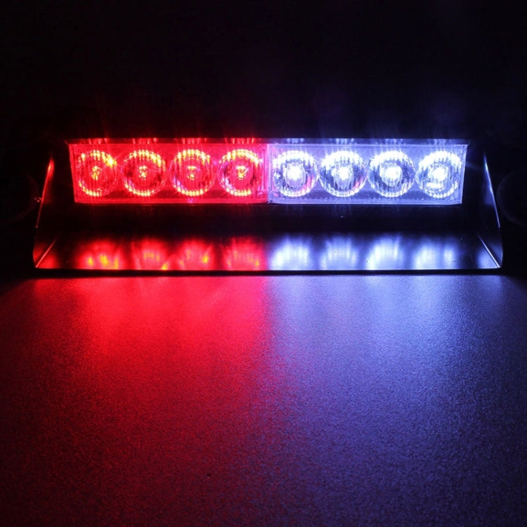 8W 800LM 8-LED 3 โหมดปรับมุมรถ Strobe Flash Dash ไฟฉุกเฉินไฟเตือนพร้อม Suckers, DC 12V, White + Red, White + Yellow