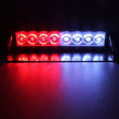 8W 800LM 8-LED 3 โหมดปรับมุมรถ Strobe Flash Dash ไฟฉุกเฉินไฟเตือนพร้อม Suckers, DC 12V, White + Red, White + Yellow