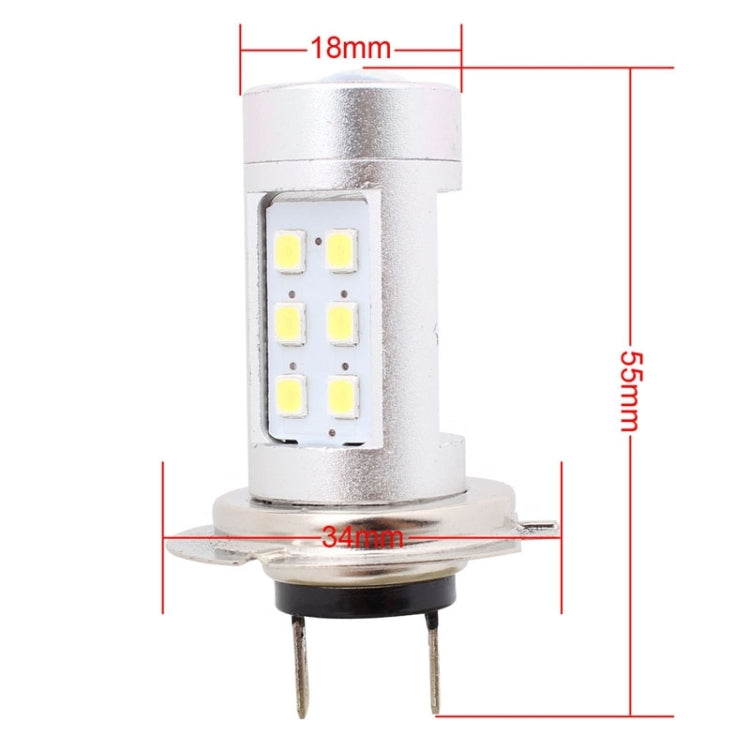 2 ชิ้น H7 4.2W 630LM แสงสีขาว 21 LED 2835 SMD รถไฟตัดหมอกหน้าหลอดไฟ DC 12V, H7