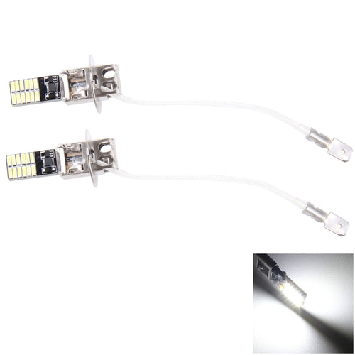 2 ชิ้น H3 4.8 วัตต์ 720LM 6500K แสงสีขาว 24 LED SMD 4014 ปราศจากข้อผิดพลาดหลอดไฟ Canbus รถ Clearance, DC 12V, H3+4.8W 720LM/6500K