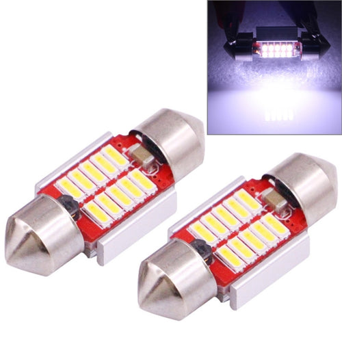 2 ชิ้น 31 มิลลิเมตร 3 วัตต์ 180LM แสงสีขาว 10 LED SMD 4014 CANBUS ป้ายทะเบียนไฟอ่านหนังสือรถหลอดไฟ, 3W 31mm