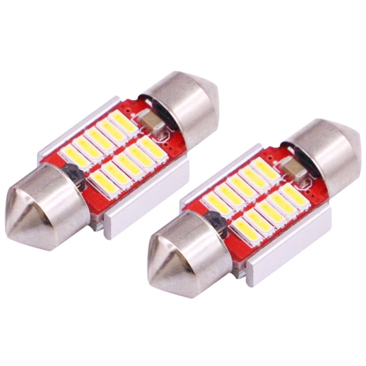 2 ชิ้น 31 มิลลิเมตร 3 วัตต์ 180LM แสงสีขาว 10 LED SMD 4014 CANBUS ป้ายทะเบียนไฟอ่านหนังสือรถหลอดไฟ, 3W 31mm