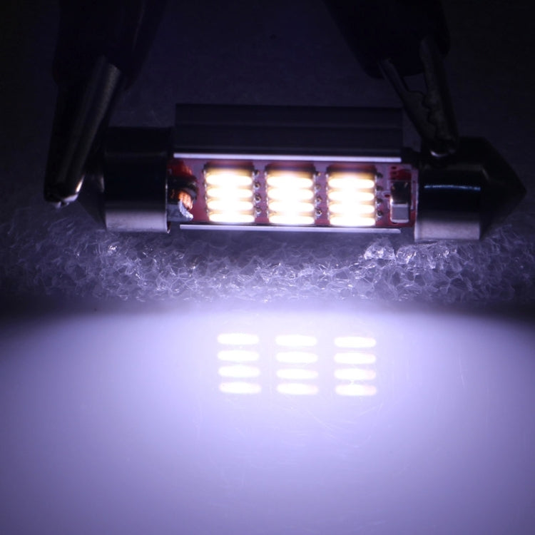2 ชิ้น 36 มิลลิเมตร 3.5 วัตต์ 180LM แสงสีขาว 12 LED SMD 4014 CANBUS ป้ายทะเบียนไฟอ่านหนังสือรถหลอดไฟ, 3.5W  36mm