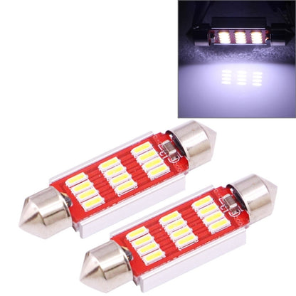 2 ชิ้น 41 มิลลิเมตร 3.5 วัตต์ 180LM แสงสีขาว 12 LED SMD 4014 CANBUS ป้ายทะเบียนไฟอ่านหนังสือรถหลอดไฟ, 3.5W 41mm