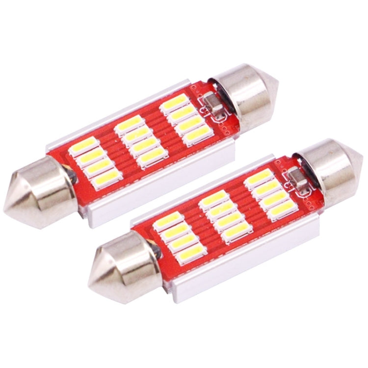 2 ชิ้น 41 มิลลิเมตร 3.5 วัตต์ 180LM แสงสีขาว 12 LED SMD 4014 CANBUS ป้ายทะเบียนไฟอ่านหนังสือรถหลอดไฟ, 3.5W 41mm