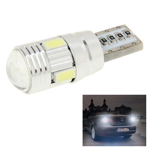 T10 2W สีขาว 130LM 6 LED SMD 5730 ไฟสำรองไฟเลี้ยวหลอดไฟสำหรับรถยนต์ DC 12V, T10 2W