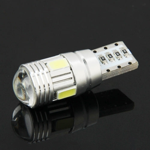 T10 2W สีขาว 130LM 6 LED SMD 5730 ไฟสำรองไฟเลี้ยวหลอดไฟสำหรับรถยนต์ DC 12V, T10 2W
